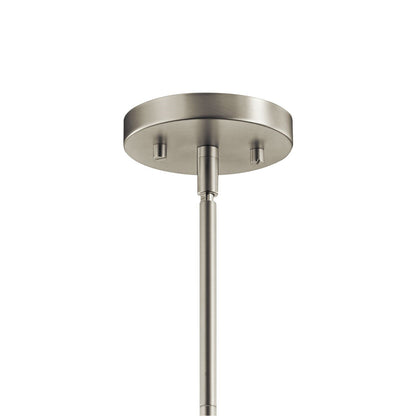 Kichler Crosby 6in 1-Light Mini Pendant | Transitional Brushed Nickel and Clear Glass | Kitchen Island | 6 x 11 in | Model 43996NI