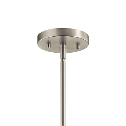 Kichler Crosby 6in 1-Light Mini Pendant | Transitional Brushed Nickel and Clear Glass | Kitchen Island | 6 x 11 in | Model 43996NI