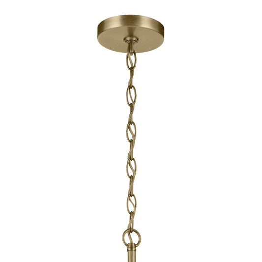 Kichler Crosby 4 Light Square 31" Foyer Pendant, Natural Brass/Clear - 43998NBR