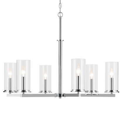 6 Light Chandelier, Large, Chrome