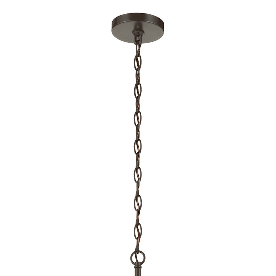 6 Light Chandelier, Large, Bronze