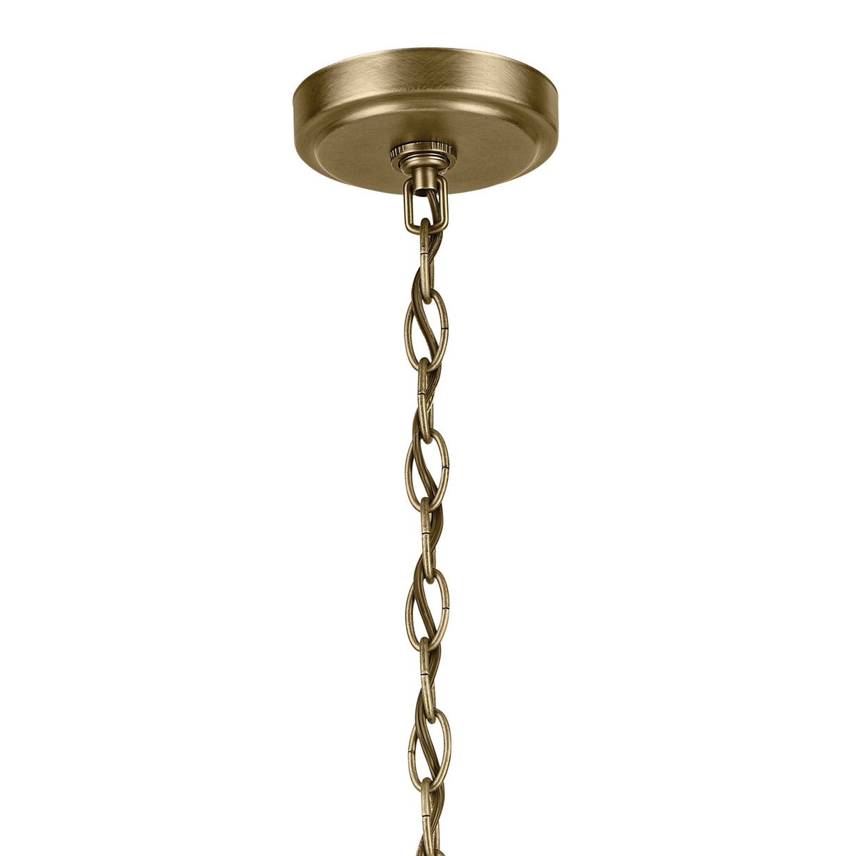 Kichler Winslow 18in 3-Light Mini Chandelier | Industrial Natural Brass and Clear Seeded Glass | Kitchen Island & Dining Nook | Model 44029NBR