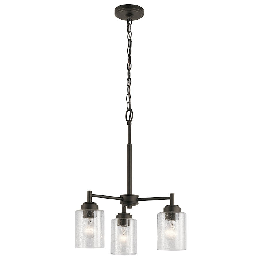 3 Light Mini Chandelier, Olde Bronze