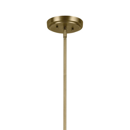 Kichler Winslow 44in 8-Light Chandelier | Industrial Natural Brass and Clear Seeded Glass | Dining Room | 20 x 44 x 14 in | Model 44035NBR