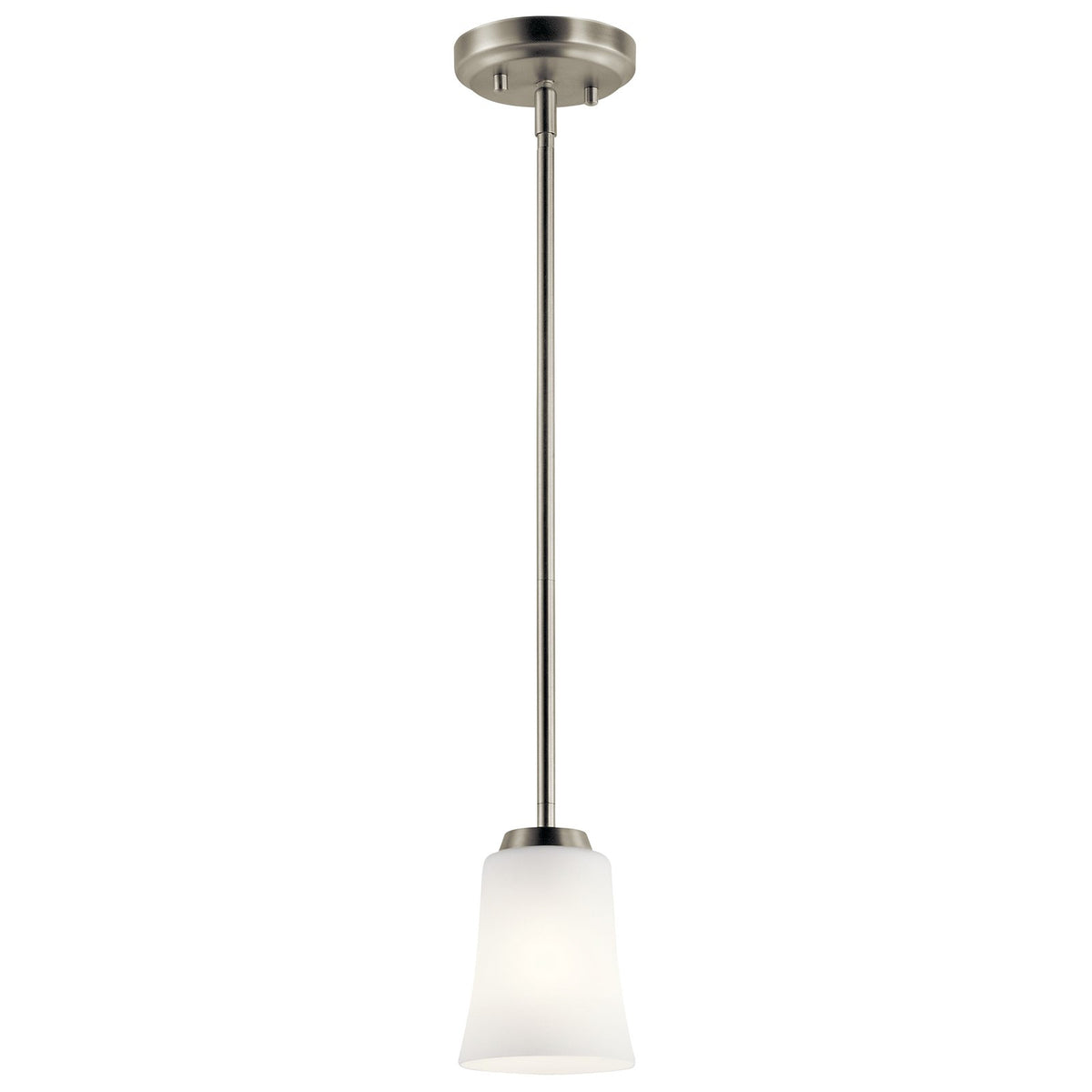 Kichler Tao Mini 5in 1-Light Pendant | Brushed Nickel Transitional | Kitchen Island & Dining Room | 5 x 5 x 7 in | Model 44053NI