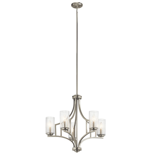 Kichler Vara 25in 5-Light Chandelier | Arts & Crafts Brushed Nickel | Kitchen & Dining Room | 25 x 25 x 24 in | Model 44072NI