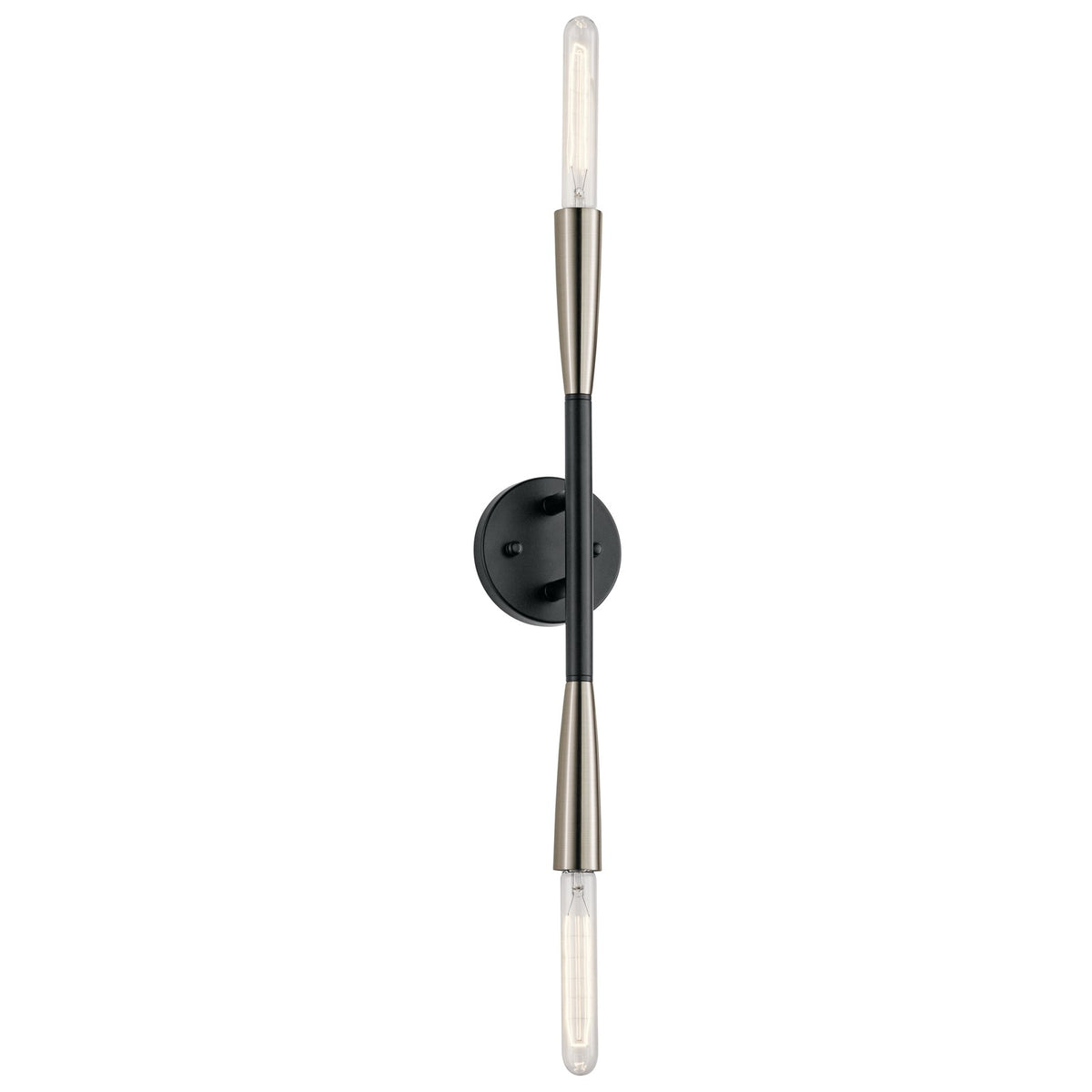 Kichler Branches 21in 2-Light Wall Sconce | Contemporary Black Finish | Hallway & Bathroom Accent | 4.75 x 4.75 x 20.75 in | Model 44091BK