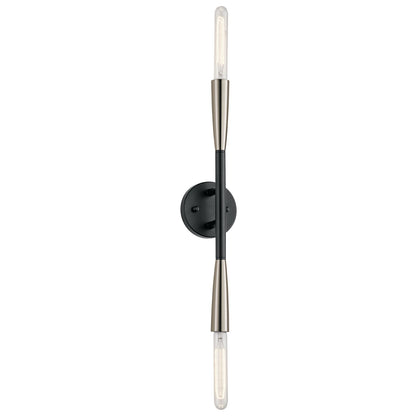 Kichler Branches 21in 2-Light Wall Sconce | Contemporary Black Finish | Hallway & Bathroom Accent | 4.75 x 4.75 x 20.75 in | Model 44091BK