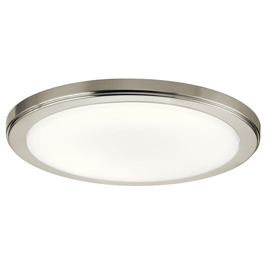 Kichler Zeo 13in LED Flush Mount | Brushed Nickel and Acrylic | Bedroom & Hallway | 13 x 13 x 1 in, 1500 Lumens, 3000K | Model 44248NILED30