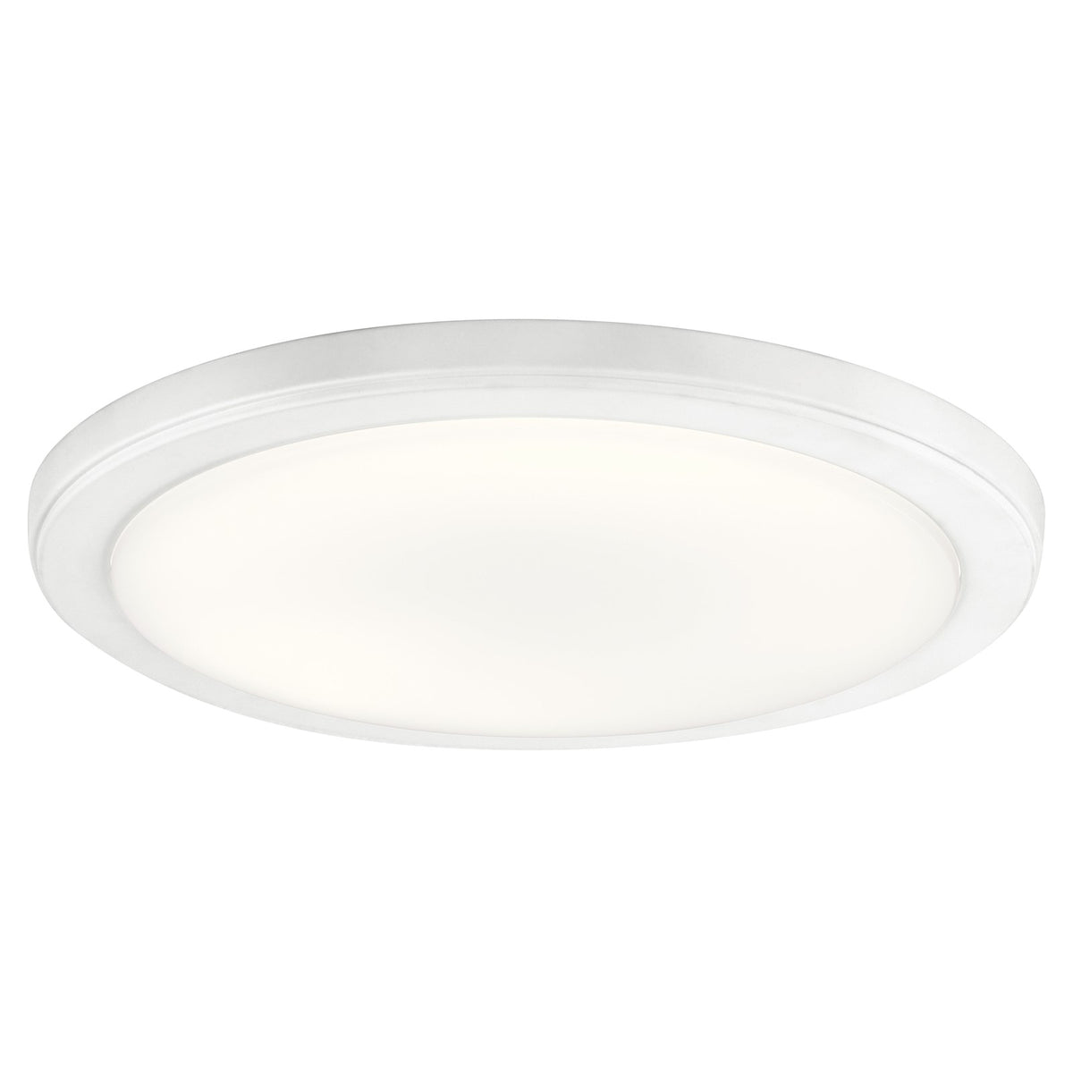 Kichler Zeo 13in 1-Light Flush Mount | White Acrylic | Bedroom & Hallway | 13 x 13 x 1 in | Model 44248WHLED30
