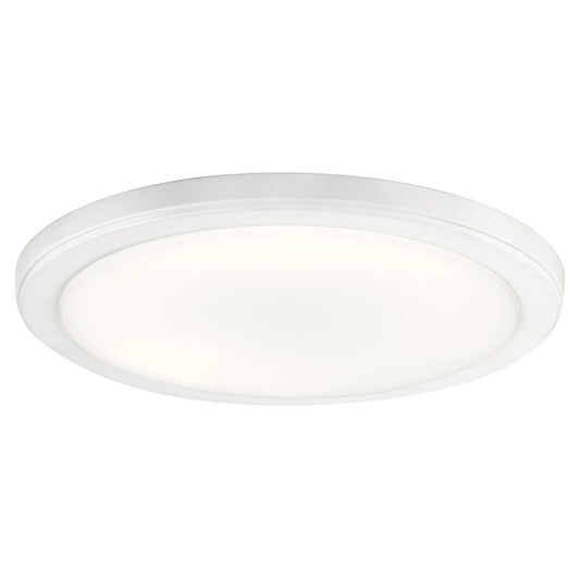 Kichler Zeo 13in 1-Light Flush Mount | White Acrylic | Bedroom & Hallway | 13 x 13 x 1 in | Model 44248WHLED30