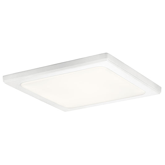Kichler Zeo 13in Square Flush Mount | White Acrylic Edge-Lit LED | Hallways & Bedrooms | 13 x 13 x 1 in, 1500 Lumens | Model 44249WHLED30