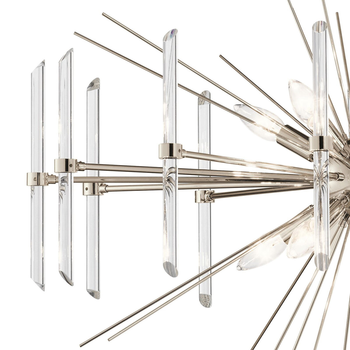 Kichler Eris 8-Light Chandelier | Polished Nickel Steel & Crystal | Dining Room & Living Room | 30 x 16.75 in | Model 44276PN
