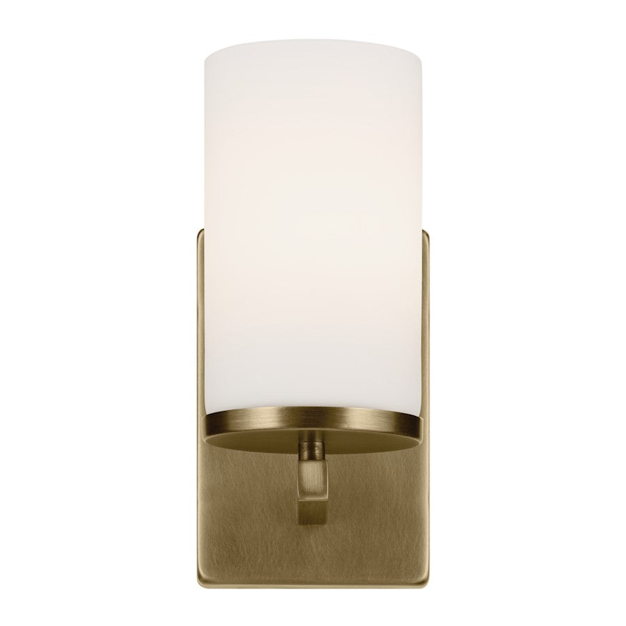 Crosby 1 Light Cylinder 9.25" Sconce, Brass/Etched Cased Opal