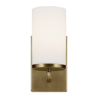 Crosby 1 Light Cylinder 9.25" Sconce, Brass/Etched Cased Opal