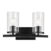 Kichler Crosby 2 Light Linear 8.75" Vanity Light, Black/Clear - 45496BKCLR