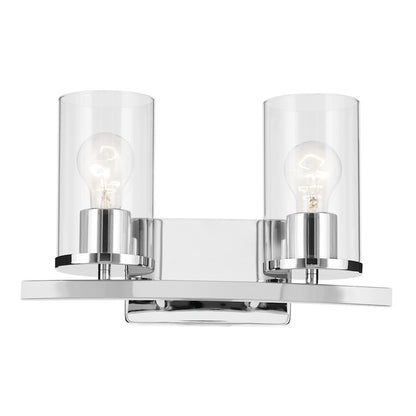 2 Light Linear 8.75" Bathroom Vanity Light, Chrome