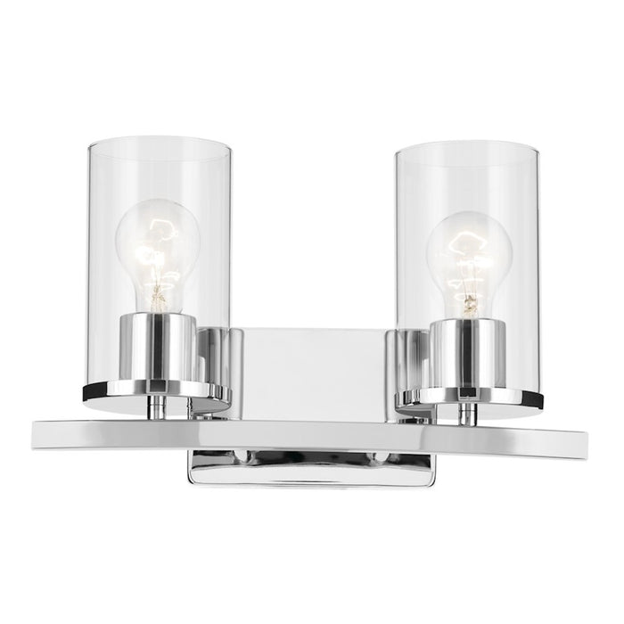 Kichler Crosby 2 Light Linear 8.75" Vanity Light, Chrome/Clear