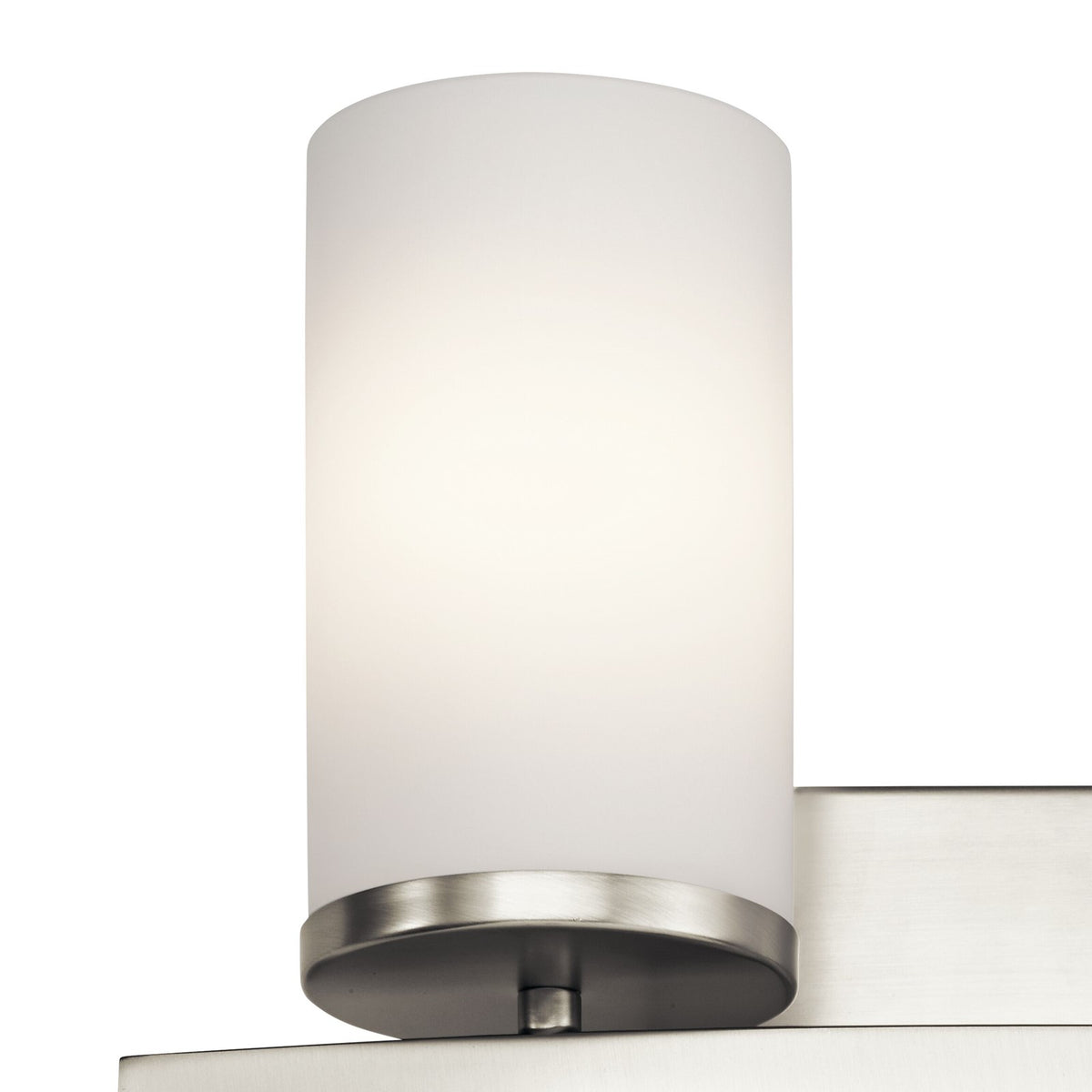 Kichler Crosby 15in 2-Light Bath Vanity Light | Brushed Nickel and Satin Etched Cased Opal Glass | Bathroom Vanity | 15 x 9 in | Model 45496NI