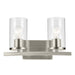 Kichler Crosby 2 Light Linear 8.75" Vanity Light, Nickel/Clear - 45496NICLR