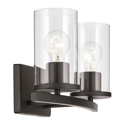 2 Light Linear 8.75" Bathroom Vanity Light, Olde Bronze