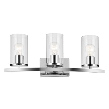 3 Light Linear 8.75" Bathroom Vanity Light, Chrome