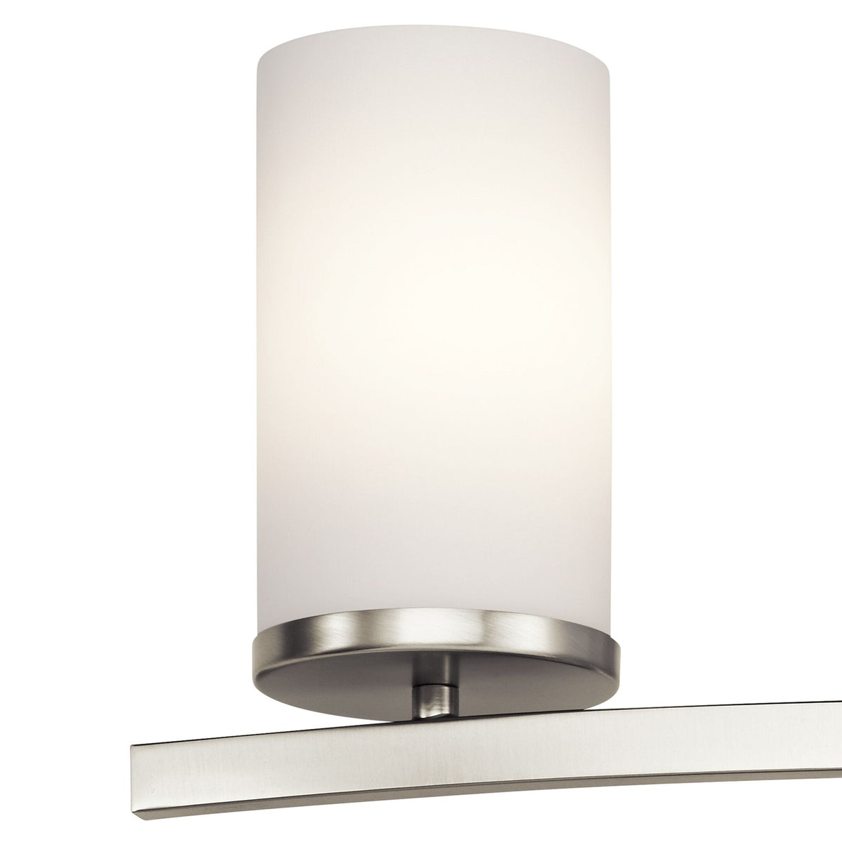 Kichler Crosby 23in 3-Light Bathroom Vanity Light | Brushed Nickel and Satin Etched Opal Glass | Bathroom & Powder Room | 23 x 8.75 in | Model 45497NI