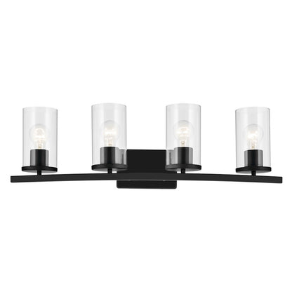 4 Light Linear 8.75" Bathroom Vanity Light, Black