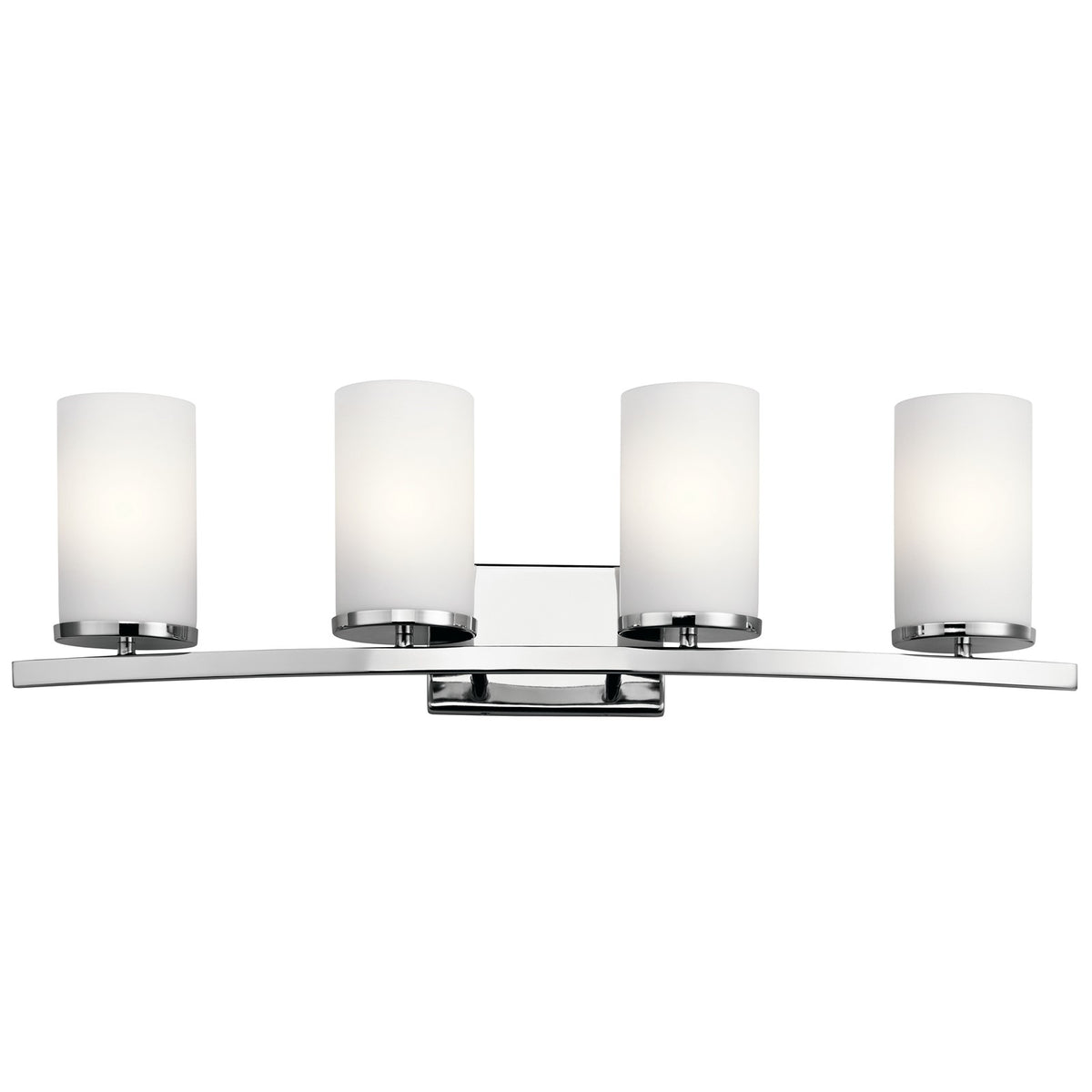 Kichler Crosby 31in 4-Light Bath Vanity Light | Chrome and Satin Etched Opal Glass | Bathroom Vanity | 31 x 6.75 x 8.75 in | Model 45498CH