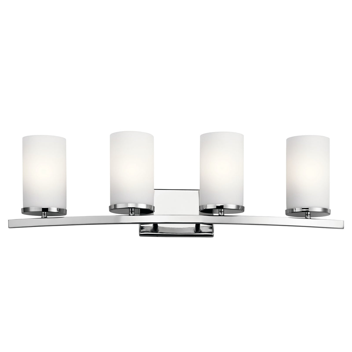 Kichler Crosby 31in 4-Light Bath Vanity Light | Chrome and Satin Etched Opal Glass | Bathroom Vanity | 31 x 6.75 x 8.75 in | Model 45498CH