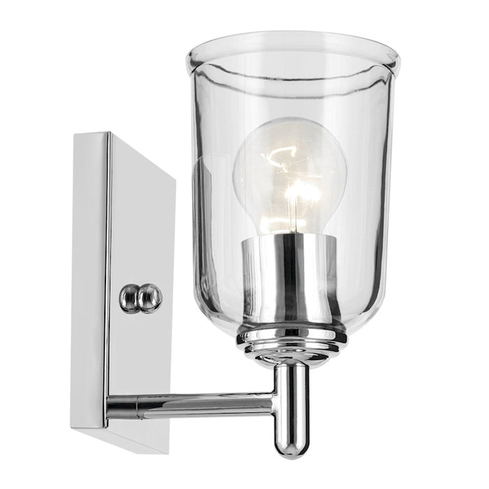 Kichler Shailene 1 Light Bell 8.25" Wall Sconce, Chrome/Clear