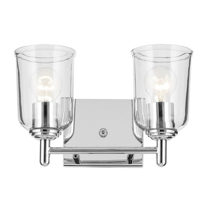 Kichler Shailene 2 Light Linear 8.25" Vanity Light, Chrome/Clear - 45573CHCLR