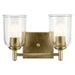 Kichler Shailene 2 Light Linear 8.25" Vanity Light, Brass/Clear - 45573NBRCLR