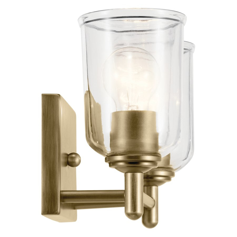 2 Light Linear 8.25" Bathroom Vanity Light, Brass