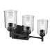 Kichler Shailene 3 Light Linear 8.25" Vanity Light, Black/Clear - 45574BKCLR