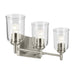 Kichler Shailene 3 Light Linear 8.25" Vanity Light, Nickel/Clear - 45574NICLR