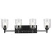 Kichler Shailene 4 Light Linear 8.25" Vanity Light, Black/Clear - 45575BKCLR