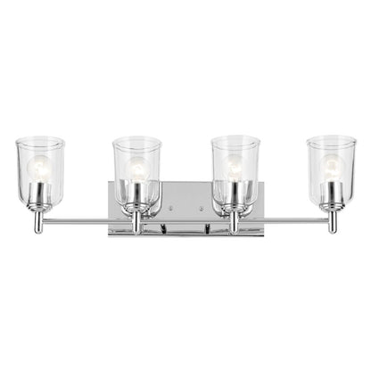 4 Light Linear 8.25" Bathroom Vanity Light, Chrome