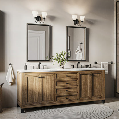 Kichler Jolie 13in 2-Light Vanity Light | Traditional Black Steel & Clear Satin Etched Glass | Bathroom Vanity & Powder Room Lighting | Model 45638BK