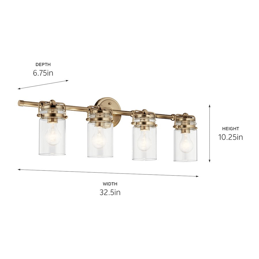 4 Light Bathroom Vanity Light, Champagne Bronze
