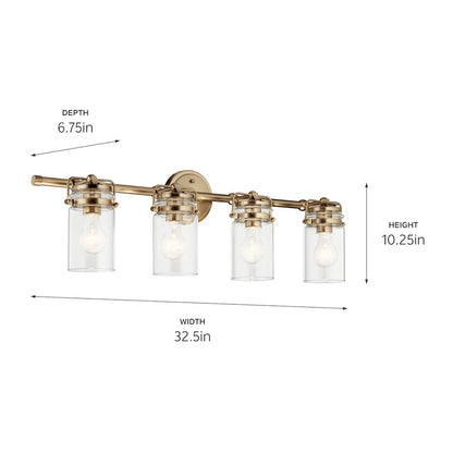 4 Light Bathroom Vanity Light, Champagne Bronze
