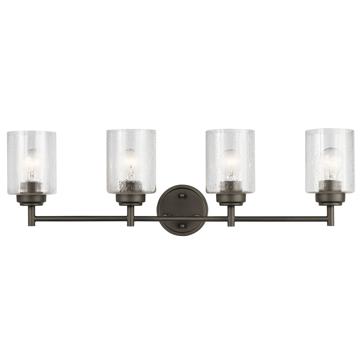 Kichler Winslow 4-Light 30in Bath Vanity Light | Olde Bronze Steel | Bathroom & Powder Room | 30 x 6.5 x 9.25 in | Model 45887OZ