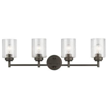 Kichler Winslow 4-Light 30in Bath Vanity Light | Olde Bronze Steel | Bathroom & Powder Room | 30 x 6.5 x 9.25 in | Model 45887OZ