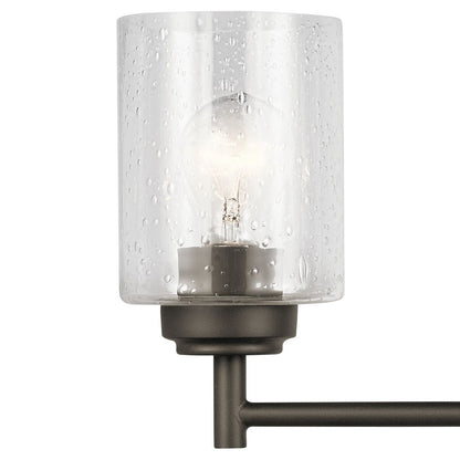 Kichler Winslow 4-Light 30in Bath Vanity Light | Olde Bronze Steel | Bathroom & Powder Room | 30 x 6.5 x 9.25 in | Model 45887OZ
