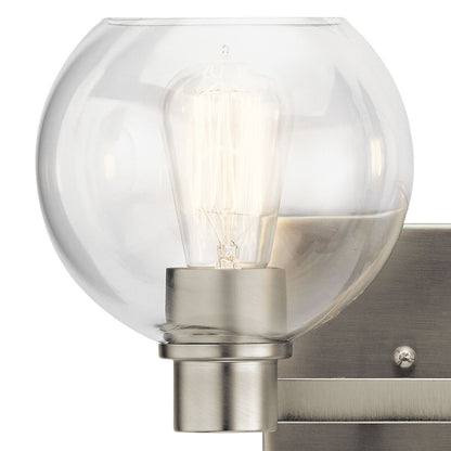 Kichler Harmony 16in 2-Light Bath Vanity Light | Transitional Brushed Nickel | Bathroom Vanity & Powder Room | 15.5 x 7.75 x 8.25 in | Model 45893NI