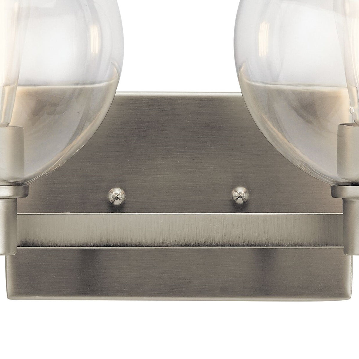 Kichler Harmony 16in 2-Light Bath Vanity Light | Transitional Brushed Nickel | Bathroom Vanity & Powder Room | 15.5 x 7.75 x 8.25 in | Model 45893NI