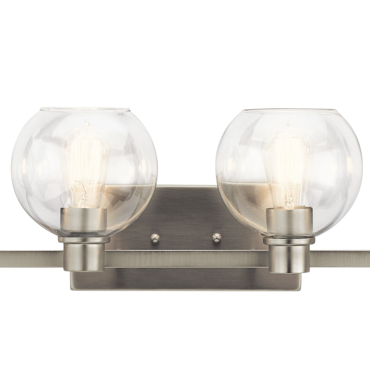 Kichler Harmony 34in 4-Light Bath Vanity | Transitional Brushed Nickel | Bathroom Vanity & Powder Room | 33.5 x 8.25 x 7.5 in | Model 45895NI