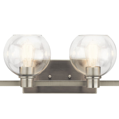 Kichler Harmony 34in 4-Light Bath Vanity | Transitional Brushed Nickel | Bathroom Vanity & Powder Room | 33.5 x 8.25 x 7.5 in | Model 45895NI