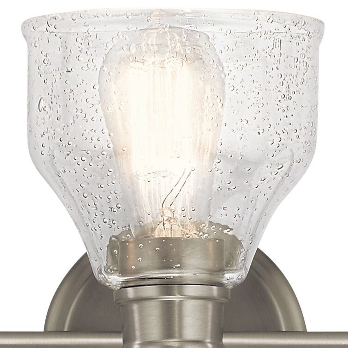 Kichler Avery 24in 3-Light Vanity Light | Brushed Nickel and Clear Seeded Glass | Bathroom Vanity | 24 x 9 in | Model 45973NI