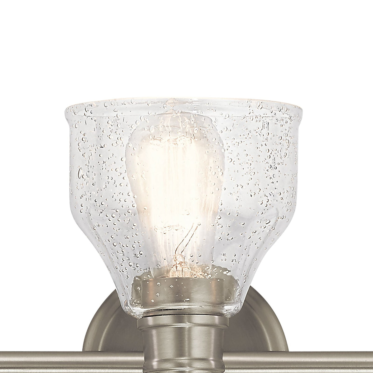 Kichler Avery 24in 3-Light Vanity Light | Brushed Nickel and Clear Seeded Glass | Bathroom Vanity | 24 x 9 in | Model 45973NI